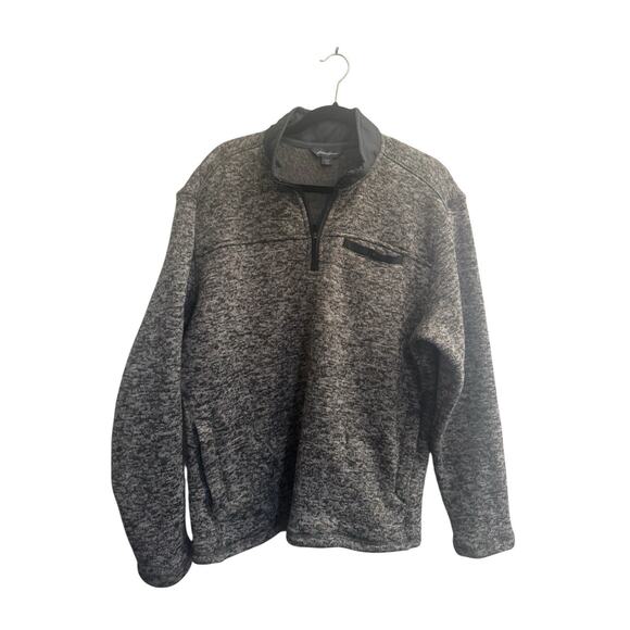 Eddie Bauer Mens Large *READ* Sweater Fleece 1/4 Zip Pullover Heather Gray #5187 - Picture 1 of 13